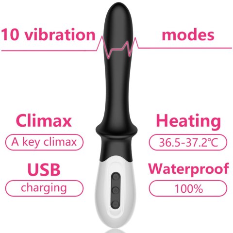 Silikonowy Wibrator z Funkcją Grzania i 10 Trybami do Stymulacji Punktu G / Prostaty