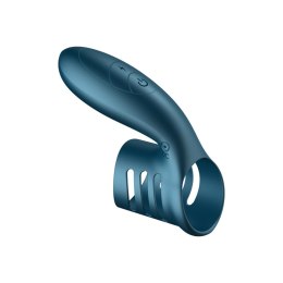 Niebieski Wibrujący Pierścień Silikonowy z 7 Funkcjami USB
