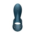 Niebieski Wibrujący Pierścień Silikonowy z 7 Funkcjami USB