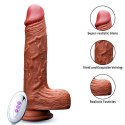 Realistyczny Wibrator Teleskopowy z Podgrzewaniem, Ruchem Obrotowym i 10 Trybami Wibracji – 21 cm
