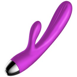 Fioletowy Silikonowy Wibrator Króliczek z Innowacyjną Pulsacją i Funkcją Grzania – USB