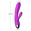 Fioletowy Silikonowy Wibrator Króliczek z Innowacyjną Pulsacją i Funkcją Grzania – USB