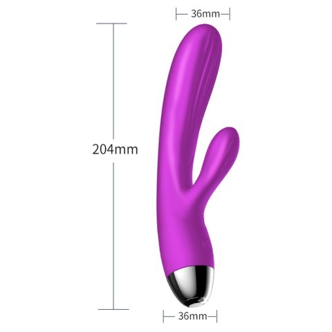 Fioletowy Silikonowy Wibrator Króliczek z Innowacyjną Pulsacją i Funkcją Grzania – USB