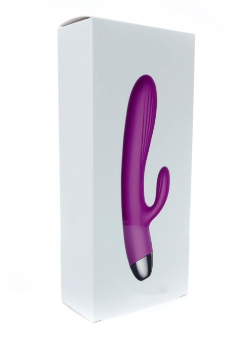 Fioletowy Silikonowy Wibrator Króliczek z Innowacyjną Pulsacją i Funkcją Grzania – USB