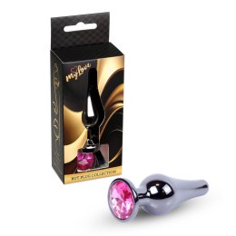 MyLove Toys – Elegancki Korek Analny z Ciemnosrebrnej Stali z Różowym Kryształem