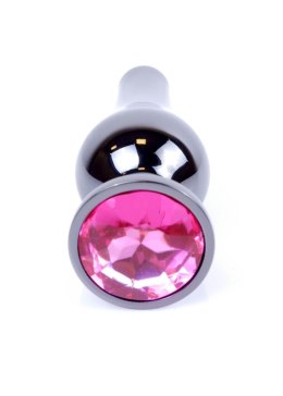 MyLove Toys – Elegancki Korek Analny z Ciemnosrebrnej Stali z Różowym Kryształem