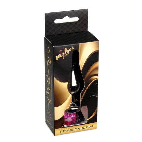 MyLove Toys – Elegancki Korek Analny z Ciemnosrebrnej Stali z Różowym Kryształem
