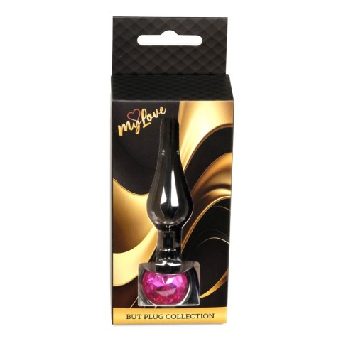 MyLove Toys – Elegancki Korek Analny z Ciemnosrebrnej Stali z Różowym Kryształem
