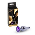 MyLove Toys - Biżuteryjny Korek Analny w Odcieniu Ciemnego Srebra - Fioletowy