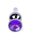 MyLove Toys - Biżuteryjny Korek Analny w Odcieniu Ciemnego Srebra - Fioletowy