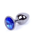 MyLove Toys - Biżuteryjny Plug Analny z Ciemnoniebieskim Kryształem