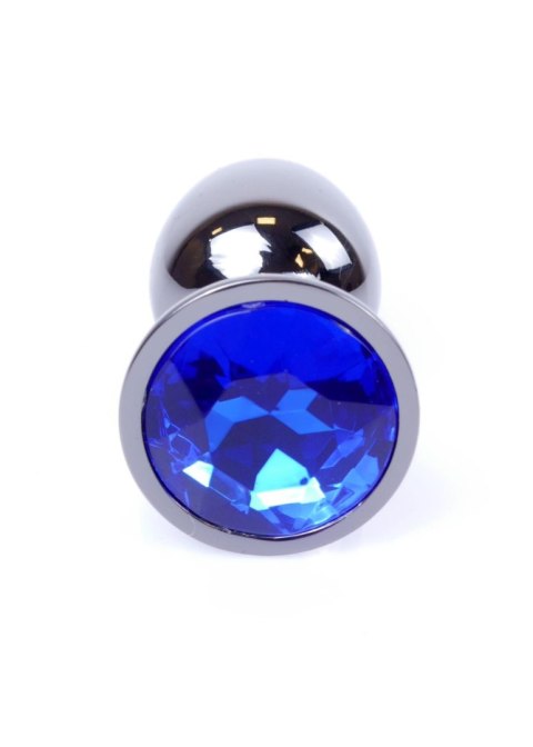 MyLove Toys - Biżuteryjny Plug Analny z Ciemnoniebieskim Kryształem