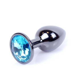MyLove Toys – Plug Analny z Ciemnego Srebra z Błękitnym Kryształem