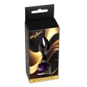 MyLove Toys - Fioletowy, biżuteryjny plug analny z ciemnego srebra