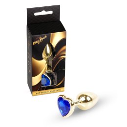 MyLove Toys - Biżuteria Analna z Złotym Sercem - Granatowy Korek