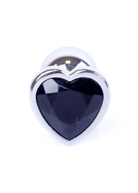 MyLove Toys – Elegancki Korek Analny z Biżuteryjnym Srebrnym Sercem – Czarny