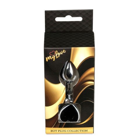 MyLove Toys – Elegancki Korek Analny z Biżuteryjnym Srebrnym Sercem – Czarny