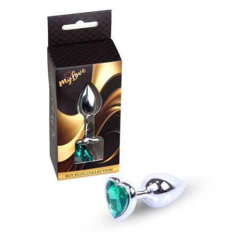 MyLove Toys - Biżuteryjny Korek Analny z Sercem w Odcieniu Zieleni