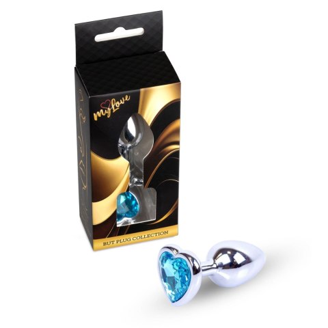 MyLove Toys - Elegancki Korek Analny z Błękitnym Kryształowym Sercem