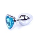 MyLove Toys - Elegancki Korek Analny z Błękitnym Kryształowym Sercem