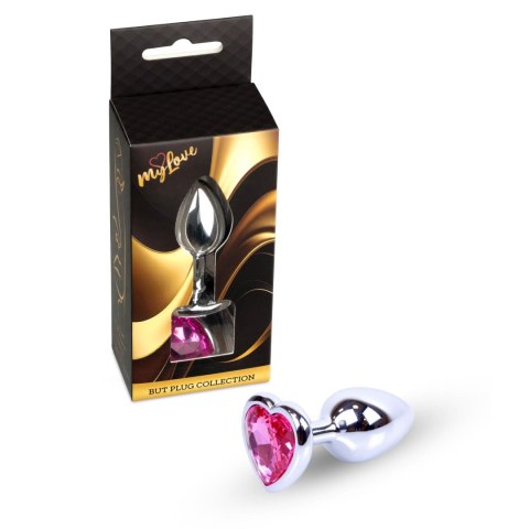 MyLove Toys - Biżuteryjny plug analny Srebrne Serce - Różowy