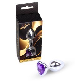 Biżuteryjny Korek Ananalny MyLove Toys - Srebrne Serce - Fioletowy