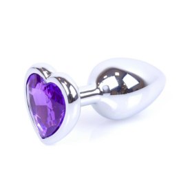 Biżuteryjny Korek Ananalny MyLove Toys - Srebrne Serce - Fioletowy