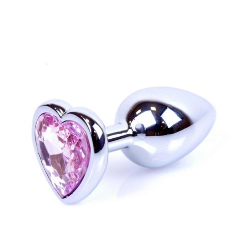 Korek Analny MyLove Toys z Biżuteryjnym Srebrnym Sercem – Różowy