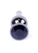 Biżuteryjny Plug Analny Dark Silver - Czarny