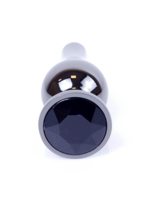 Biżuteryjny Plug Analny Dark Silver - Czarny