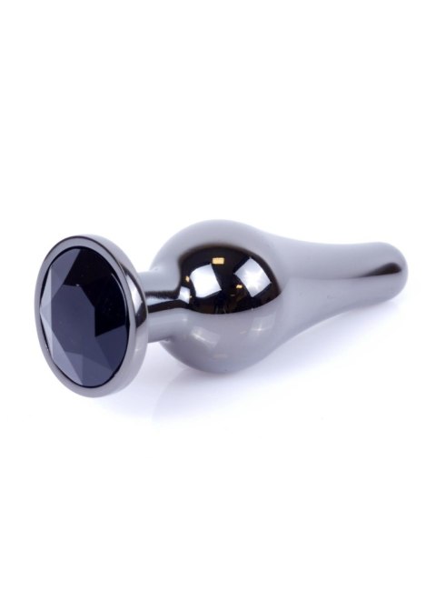 Biżuteryjny Plug Analny Dark Silver - Czarny
