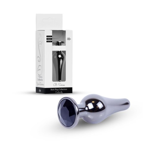 Biżuteryjny Plug Analny Dark Silver - Czarny