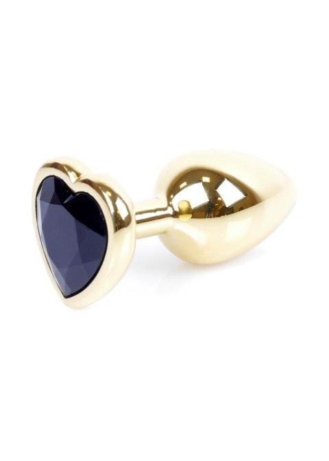 Biżuteria Analna Plug Gold Heart - Czarny