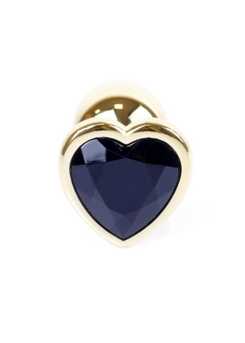 Biżuteria Analna Plug Gold Heart - Czarny