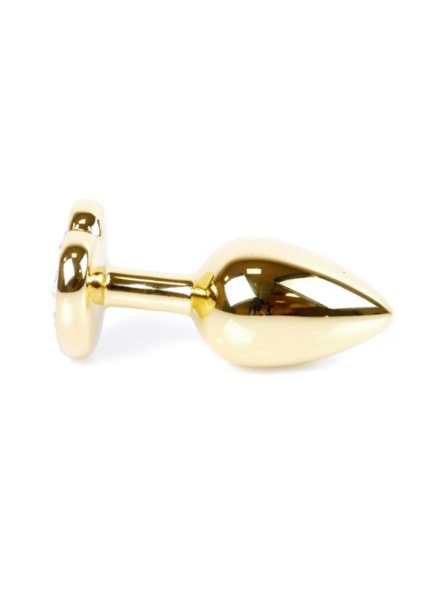 Biżuteria Analna Plug Gold Heart - Czarny