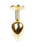 Biżuteryjny Plug Analny Gold – Zielony Kryształ