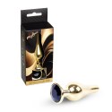 MyLove Toys – Elegancki czarny plug analny ze złotym biżuteryjnym zdobieniem