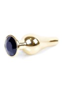 MyLove Toys – Elegancki czarny plug analny ze złotym biżuteryjnym zdobieniem