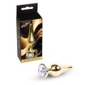 MyLove Toys - Biżuteryjny Korek Analny GOLD - Przeźroczysty