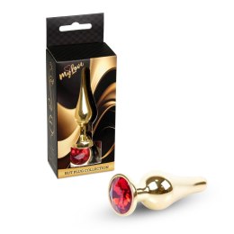 MyLove Toys - Złoty Korek Analny z Czerwonym Klejnotem
