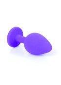 MyLove Toys - Fioletowy silikonowy plug analny z biżuteryjnym zdobieniem, rozmiar M