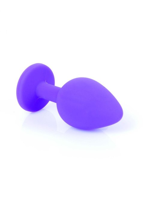 MyLove Toys - Fioletowy silikonowy plug analny z biżuteryjnym zdobieniem, rozmiar M