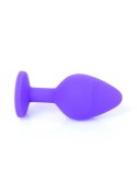 MyLove Toys - Fioletowy silikonowy plug analny z biżuteryjnym zdobieniem, rozmiar M
