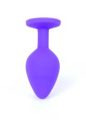 MyLove Toys - Fioletowy silikonowy plug analny z biżuteryjnym zdobieniem, rozmiar M