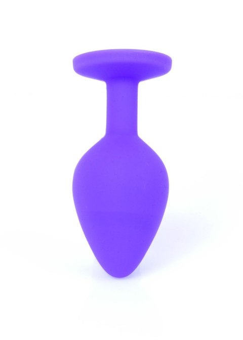 MyLove Toys - Fioletowy silikonowy plug analny z biżuteryjnym zdobieniem, rozmiar M