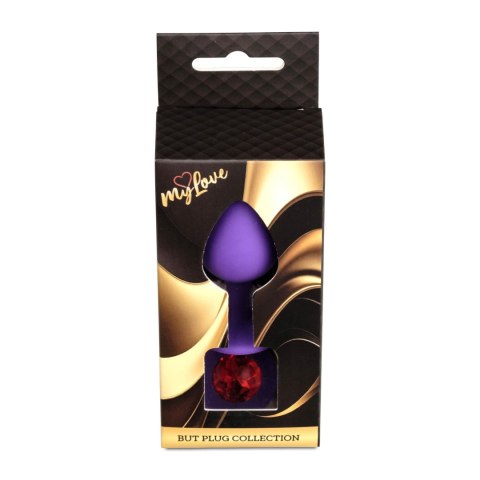 MyLove Toys - Fioletowy silikonowy plug analny z biżuteryjnym zdobieniem, rozmiar M