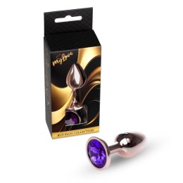 MyLove Toys - Biżuteryjny plug analny z fioletowym kryształem