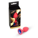 MyLove Toys - Biżuteryjny Korek Analny z Czerwonego Silikonu, Rozmiar M