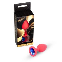 MyLove Toys - Biżuteryjny Korek Analny z Czerwonego Silikonu, Rozmiar M