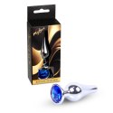 MyLove Toys - Biżuteryjny Plug Analny ze Stali Szlachetnej z Ciemnoniebieskim Kryształem